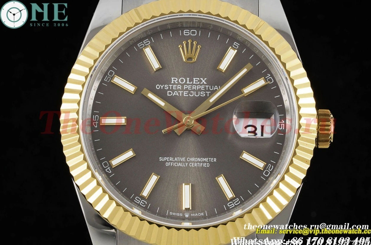 126333 SS Oyster GMF Stk 41MM Datejust 904L Grey YG VR3235 0322